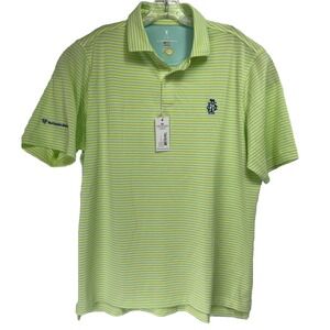 Fairway Greene  Mens Large Yellow/Green Striped Golf Polo Shirt (L5) NWTs